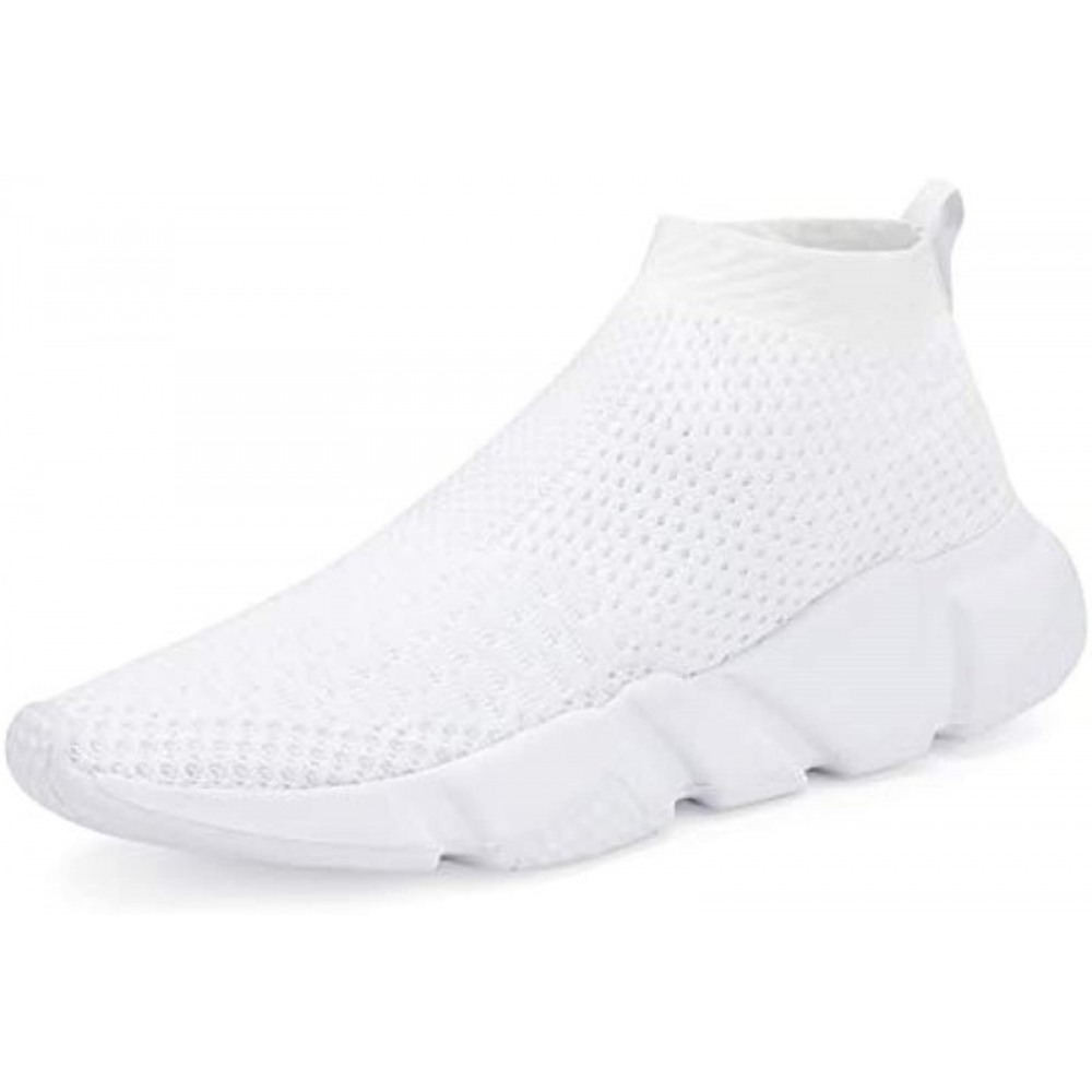 Walking Shoes Slip-On Sneakers Breathable Lightweight Athletic Running Shoes White