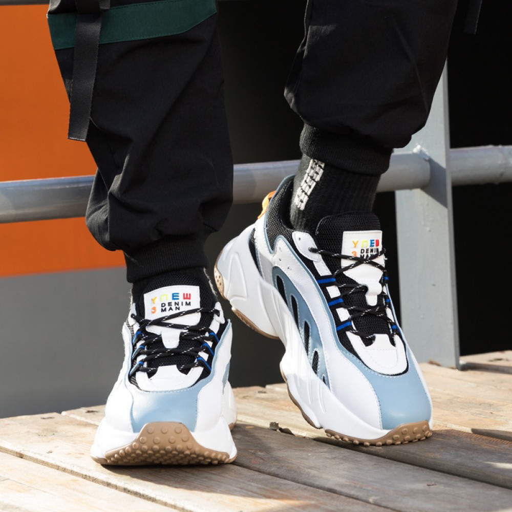 Fashion Men's Summer New Sports White Breathable Soft Bottom Mesh Running Shoes